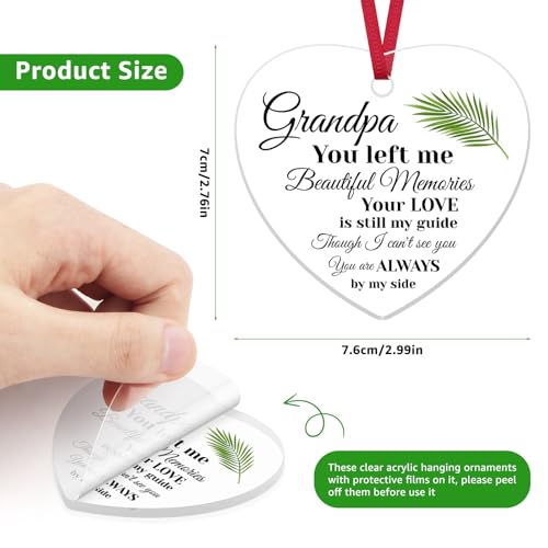 Grandfather Memorial Acrylic Ornament - Sympathy Gift for Loss of Grandpa
