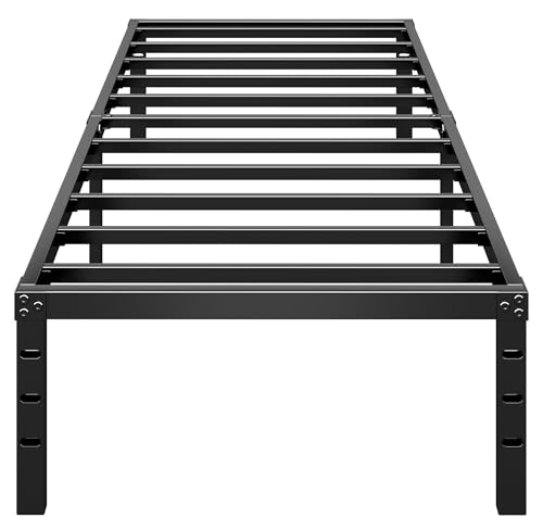 14 Inch Metal Platform Bed Frame Twin Size No Box Spring Needed Heavy Duty Support Black