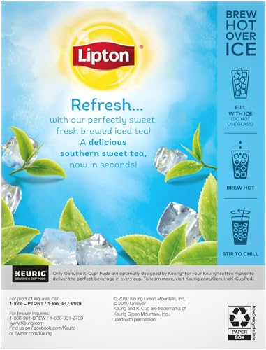 Lipton Southern Sweet Iced Tea K-Cups 72 Count - Perfect for Refreshing Cold Brew