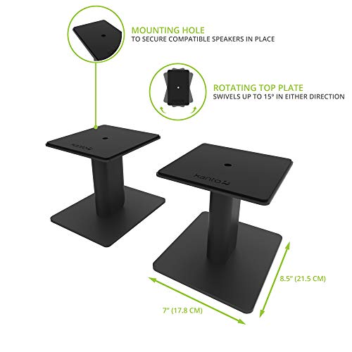 Desktop Speaker Stands for 4-7 Inch Speakers - Black Pair - Variation of 4-7" Speakers | Upto 30lb