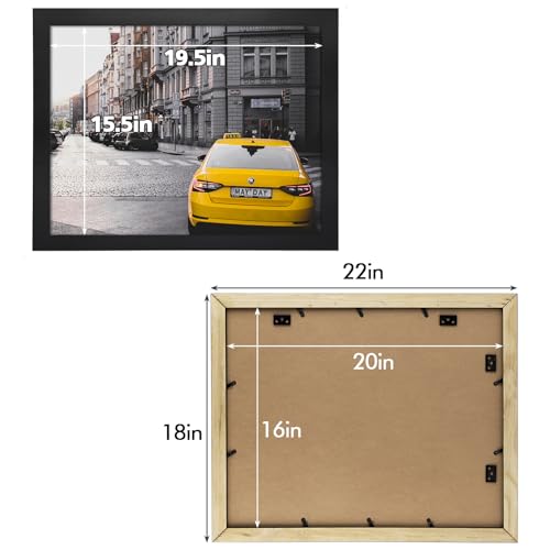 Golden State Art 16x20 Black Wood Picture Frame with Real Glass - 1 Pack