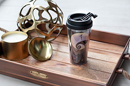 Nightmare Before Christmas 16-Oz Travel Tumbler - Silver Buffalo Double-Wall Glitter Mug