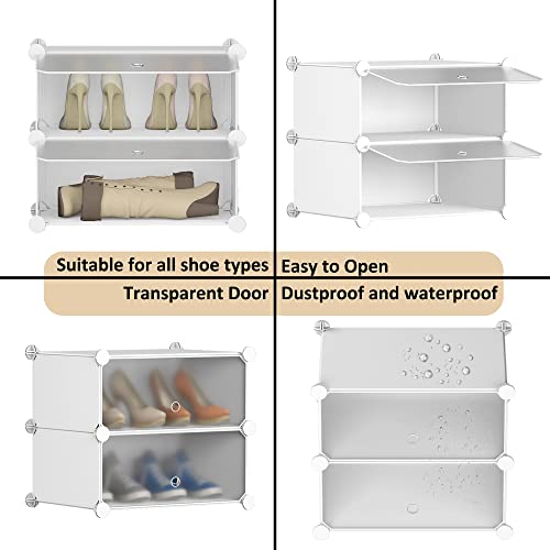HOMIDEC Transparent 10-Tier Shoe Storage Rack with Dustproof Cover