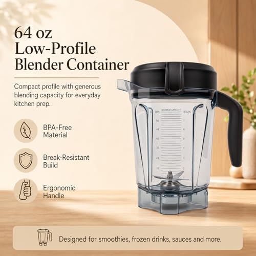 Deuovht 64oz Blender Pitcher Compatible with Vitamix Explorian & Commercial Series