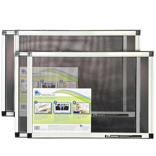 Fenestrelle Expandable Window Screen - Medium (15" H x 21-40" W) 2-Pack