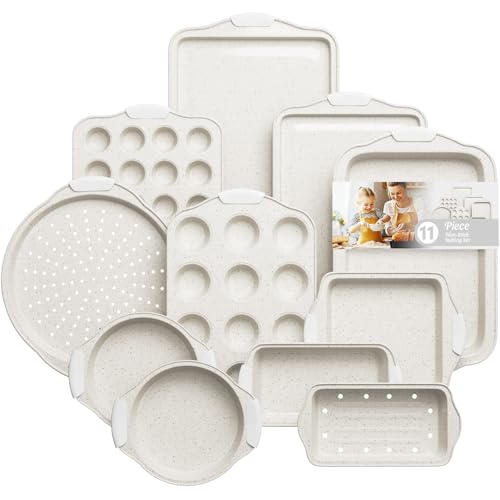White 11-Piece Nonstick Stackable Bakeware Set - Versatile Baking Pans