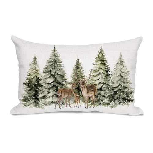 AOFANGGO Christmas Pillow Covers 12x20 Inch Winter Forests Throw Pillow Cover Xmas Pine Trees Woods Holiday Pillowcase Decorations for Living Room Farmhouse Cushion Case Rectangle