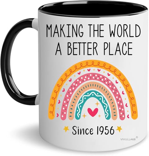 Vivulla68 70th Birthday Coffee Mug - 11oz, 70th Rainbow 2026 Edition