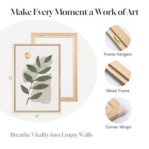 24x16 Inch 3-Piece Sage Green Abstract Boho Wall Art Set for Living Room