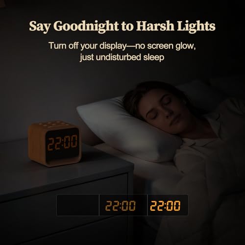 Wooden Sound Machine Alarm Clock with Birdsong & White Noise - Oak