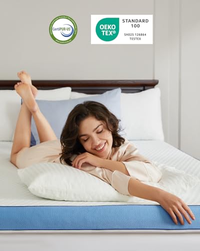 Twin 3-Inch Firm Mattress Topper with Gel-Infused Memory Foam & Bamboo Cover