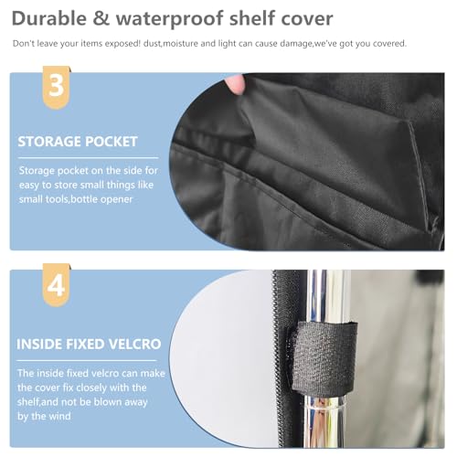 Outdoor Waterproof Shelf Cover for Wire Shelving 48x18x72 Black