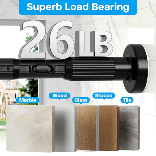 Tension Shower Curtain Rod Black 40-166 Inch Adjustable Extra Long Support Variation of THIS listing 40-166 inch Black