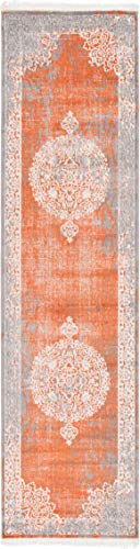 Unique Loom New Classical Collection Area Rug - Olwen (2' 7" x 10' Runner, Terracotta/ Gray)