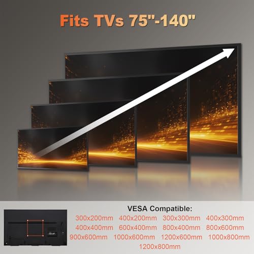 Wall Mount for 37-140 Inch TVs Up to 275 lbs - Low Profile Fixed TV Wall Bracket - Variation of Max 140"