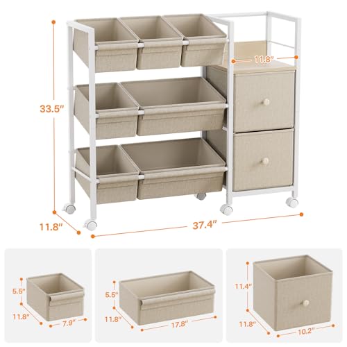 Modanais Kids Toy Organizers and Storage Bins, Off White