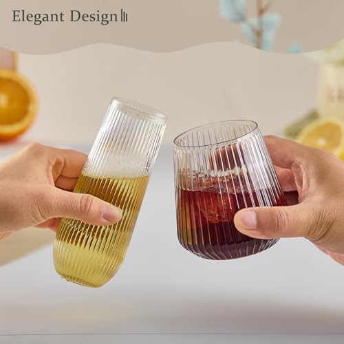 Ribbed Transparent Plastic Wine & Champagne Glasses 56 Pack, 9 & 14 OZ