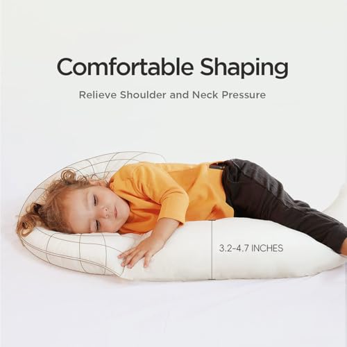 Moon Shape Toddler Body Pillow with Wash Bag - 34x27in Hug Pillow for Sleep & Comfort