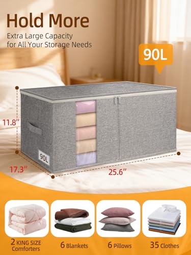 90L Rigid-Structured King Size Comforter Storage Bag - Gray, 2 Pack - Variation of THIS listing