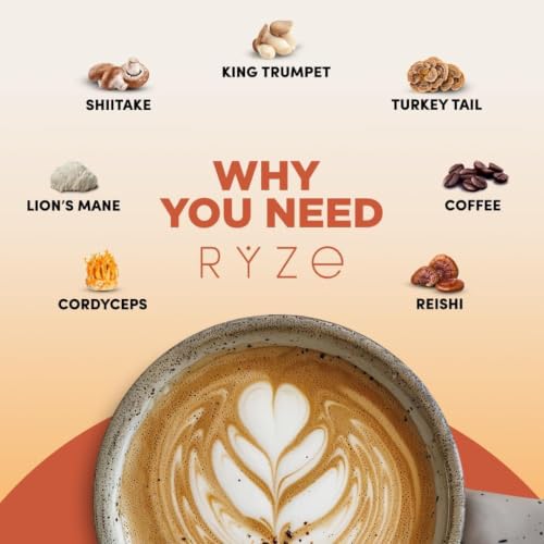 RYZE Organic Mushroom Coffee Starter Kit - Medium Roast, Pack of 2, 60 Servings