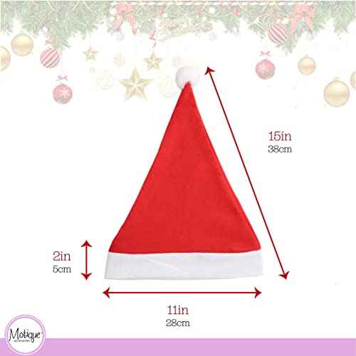 Motique Accessories Christmas Hat with Glitter Xmas Santa Holiday Hat for Teens & Adults