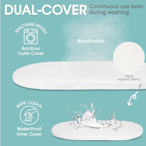 J&JOO Baby Changing Basket Set with Diaper Caddy - Soft Beige, Waterproof Dual-Cover Portable Changing Pad for Nursery & Travel