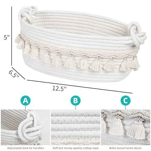 Small Basket for Gifts Empty, Woven Storage Cute Toilet Paper Storage Decorative Gift Basket Empty to Fill Baby Shower Nursery