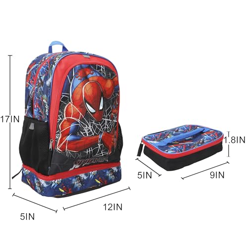 Kids Spider-Man Backpack Set with Lunch Kit & Water Bottle - Red, One Size