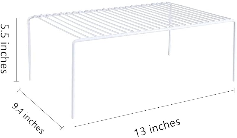 Kitchen Cabinet Shelf Organizer Set of 6 - Medium White Metal Wire Shelves