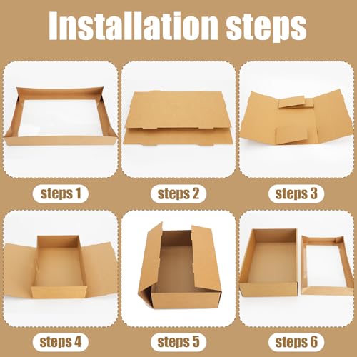 XL Bakery Gift Boxes with Window 22x9.8x3.15 Inch - Pack of 10, Cardboard Pastry & Cake Boxes