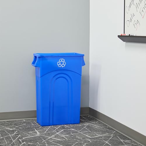 2 Pack Slim 23 Gallon Recycling Bins - Space Saving Indoor Outdoor Container