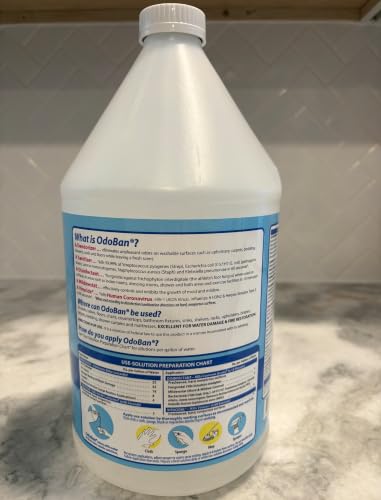 OdoBan Disinfectant Concentrate & Odor Eliminator Set - 2 Gallons, Fresh Linen Scent, 1 Gallon Pack of 2