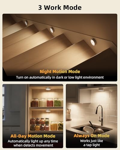 White 8-Pack Rechargeable Motion Sensor Closet Lights with Charging Station - Dimmable LED Night Lights