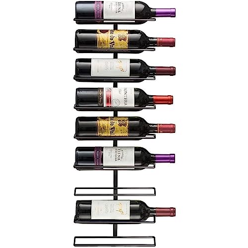 Sorbus Wall Mounted Wine Rack - Metal Bottle Holder, 9 Bottles, 1 Pack, Space-Saving Design