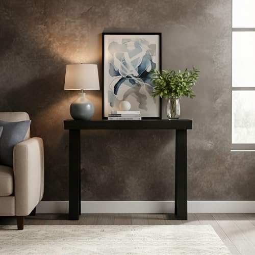 36 Inch Black Plank+Beam Classic Console Table - Versatile Entryway & Living Room Accent