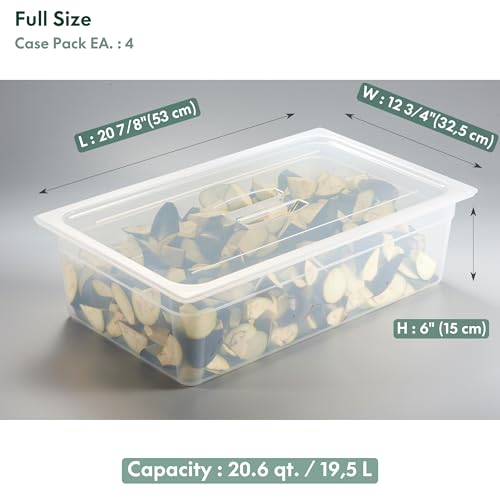 CURTA 4-Pack Full Size 6" Deep Food Pan with Handled Lid – NSF