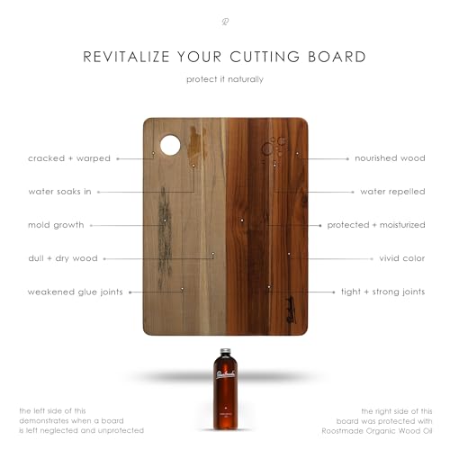 Organic Cutting Board Oil - Food Safe, Mineral Oil Free Wood Conditioner, 12 oz
