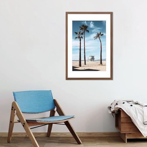 YESKAY 20x30 Brown Picture Frame Set of 3 - Wall Display for Photos and Posters