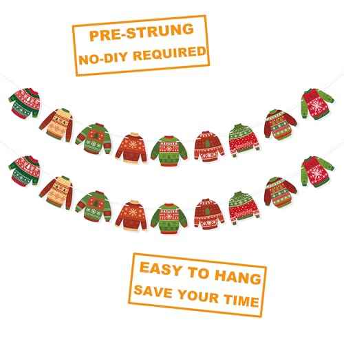 Ugly Sweater Banner Christmas Ugly Sweater Party Decorations, It's About to Get Ugly Party Decor Indoor Outdoor Xmas Winter Holiday Party Decoration Supplies