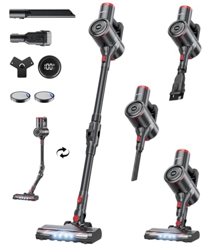 RONEAIR Cordless Vacuum Cleaner 40Kpa 45Min Run Time, 6-in-1 Self-Standing Dark Gray