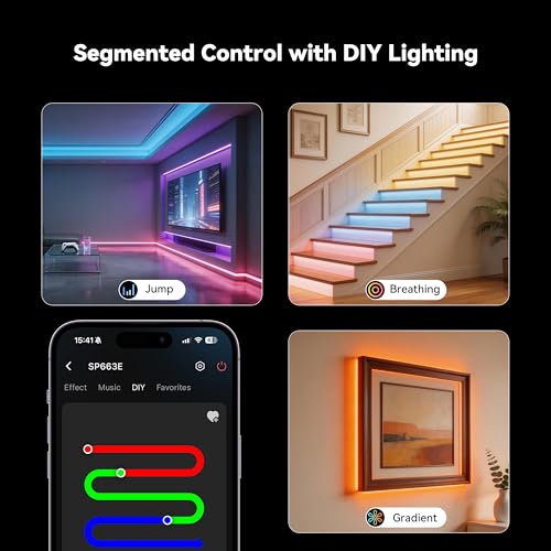 RGB LED Strip Light 32.8ft/10m with Bluetooth Control - Multicolor S-COB Flexible Tape for Bedroom & Kitchen