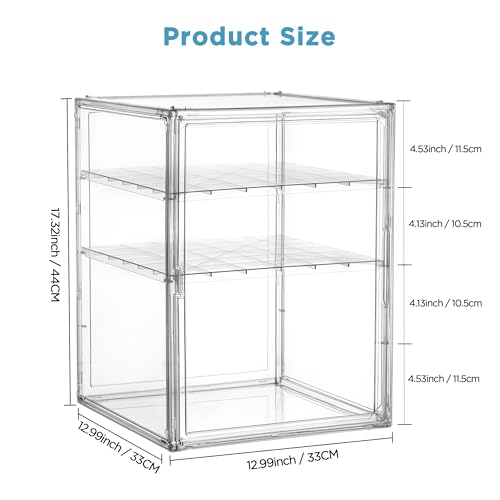 XXLarge 3-Tier Baby Bottle Storage Organizer with Magnetic Door - Clear Acrylic