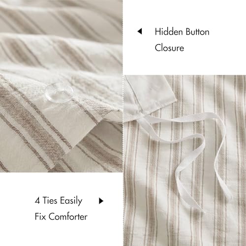 Madison Park Linen Cotton Rayon Duvet Cover Set - King, Tan