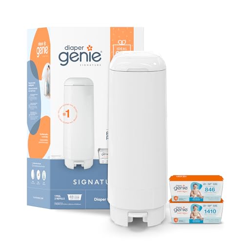 Registry Gift Set - Diaper Genie Signature Pail with 2 Easy Roll Refills - Odor Control