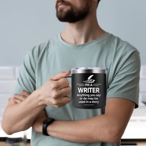 Fufendio Writer Gifts Coffee Mug Black 14oz - Perfect for Authors & Writers