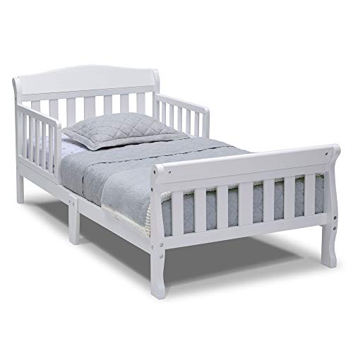 Delta Children Canton Toddler Bed White - Fits Full-Size Mattress, Safe & Sturdy