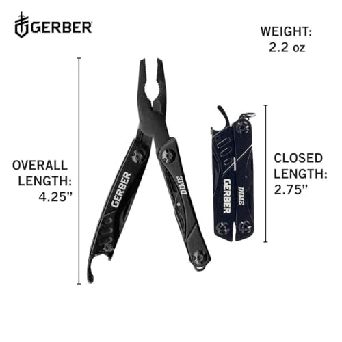 Gerber Dime 12-in-1 Mini Multitool Pliers with Bottle Opener - Black / Single