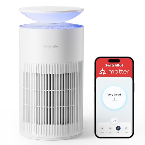 Large Room Air Purifier with RGB Light, Washable Filter, Pet Mode – White