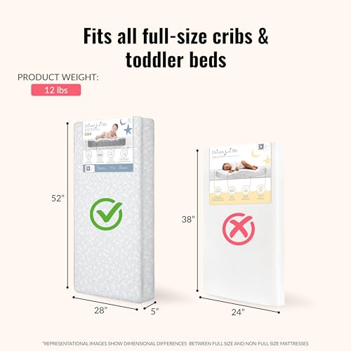 Dream On Me Nap Nest Crib & Toddler Mattress Daisy Dreams Variant, GREENGUARD Gold, Made in USA