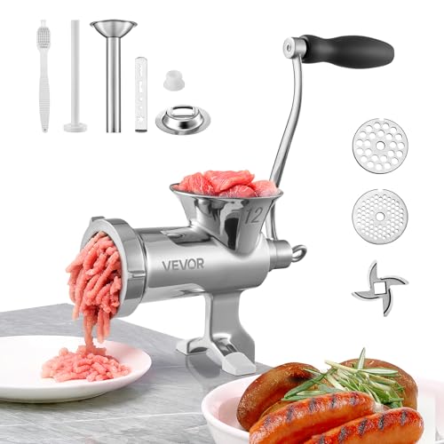 Manual Meat Grinder with Steel Clamp #12 – Stainless Steel Sausage & Mince Maker - Variation of THIS listing